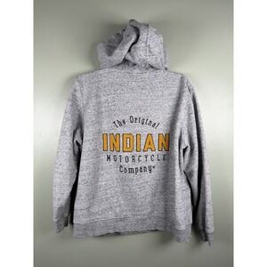 Indian Motorcycle Women's Full Zip Hoodie Gray Back Logo Graphic Size XL